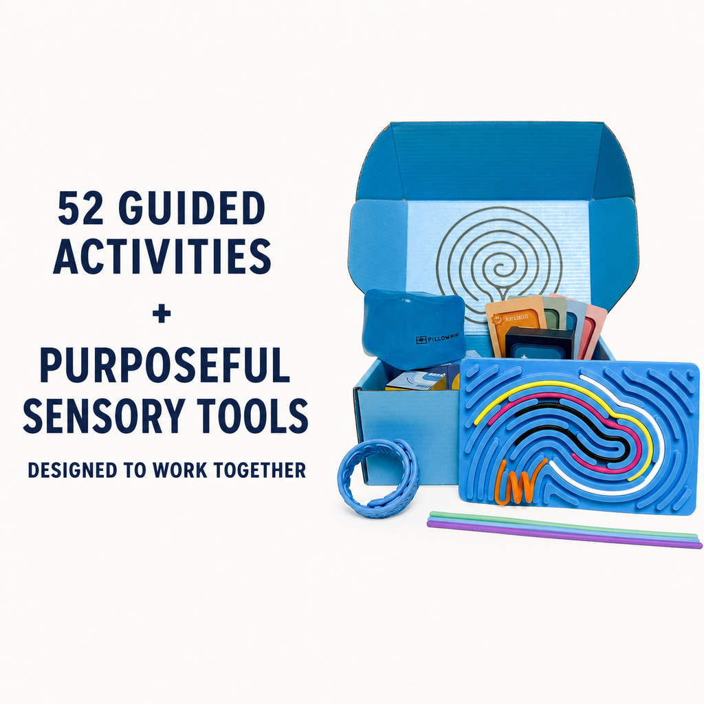 The Calm Kit by Pillowmint – Calm Down Corner Must-Haves with 52 Mindfulness Activity Cards & Sensory Tools for Emotional Regulation | Classrooms, Counseling & Home